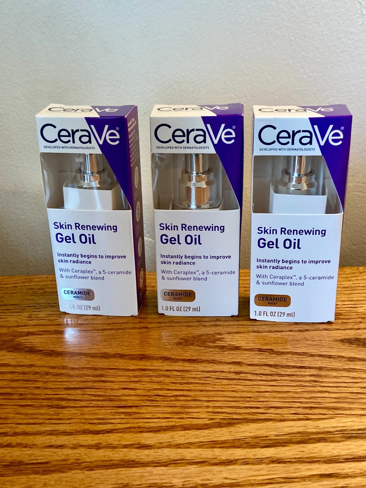Cerave Skin Renewing Gel Oil (3 Pack) 1oz SET Ceraplex Ceramide Sunflower Sealed