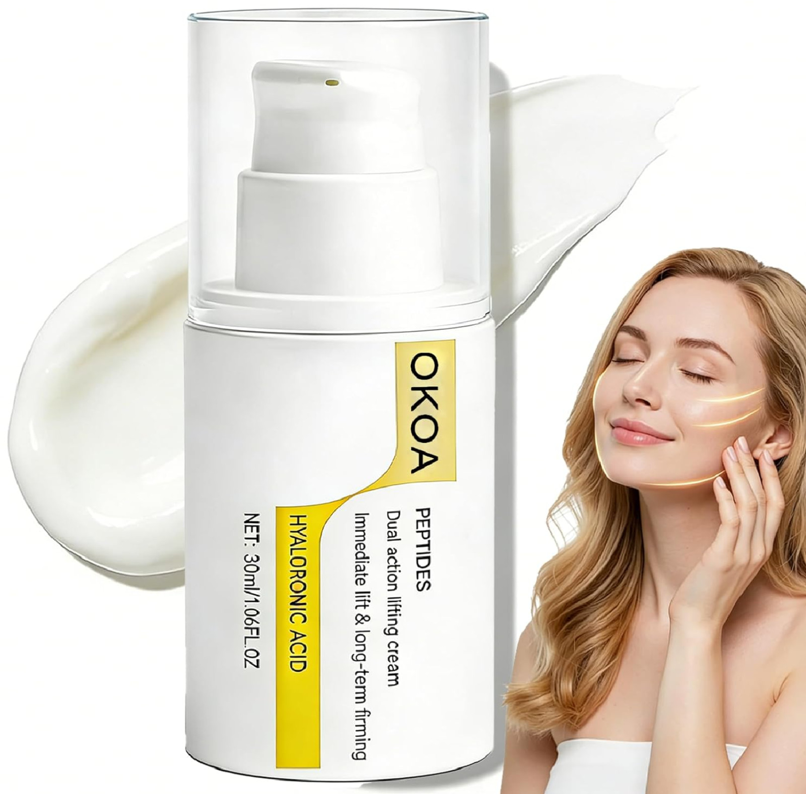 Instant Lifting Cream, Dual Action Lifting Cream with Peptides & Hyaluronic Acid