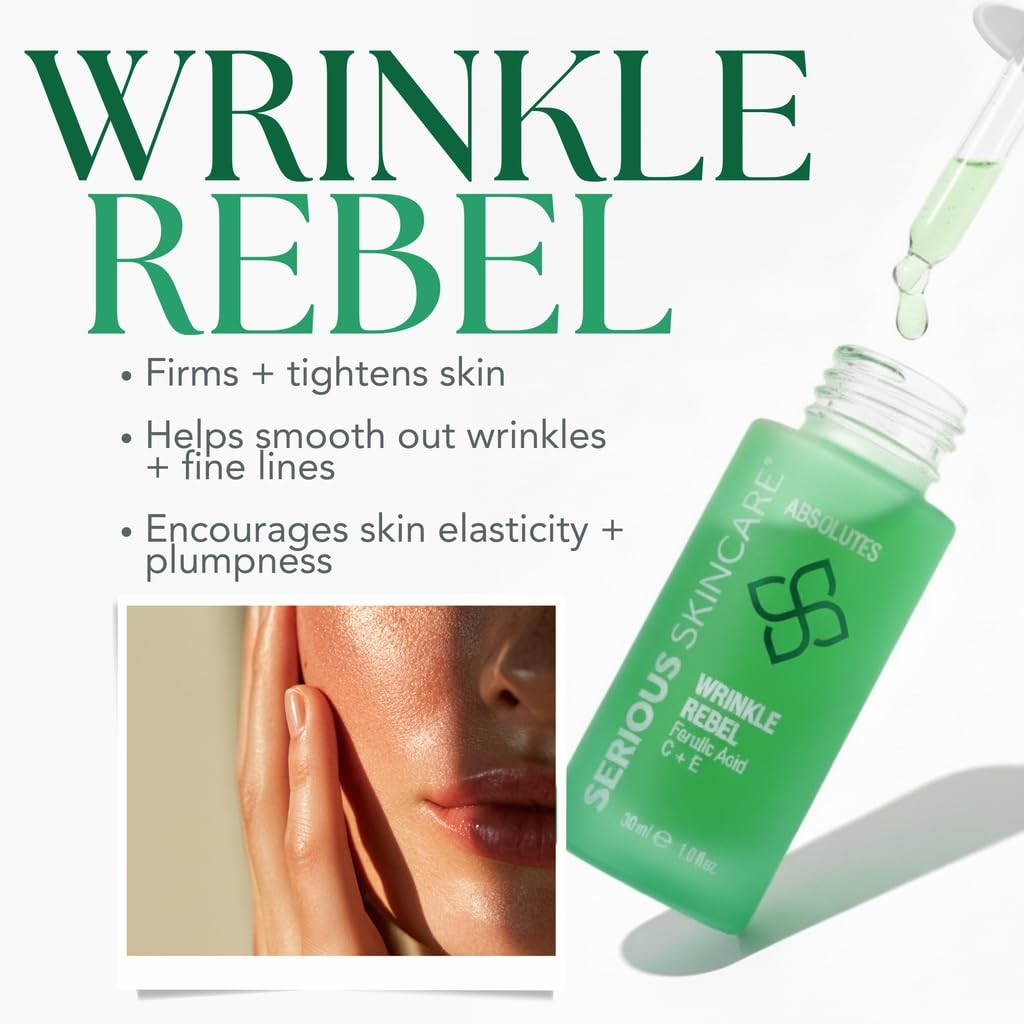 Vitamin C Face Serum with Ferulic Acid, Bakuchiol, Vitamin E, B5, Absolutes W…