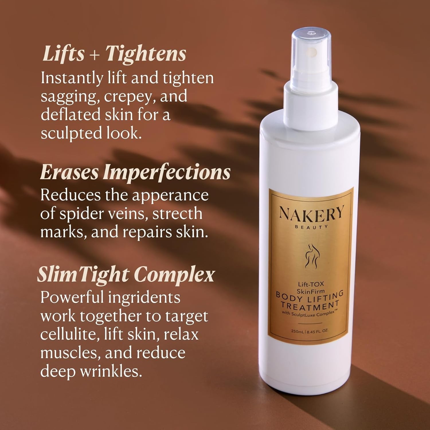 Nakery Lift-TOX SkinFirm Body Firming & Tightening Spray, Unscented 250 mL