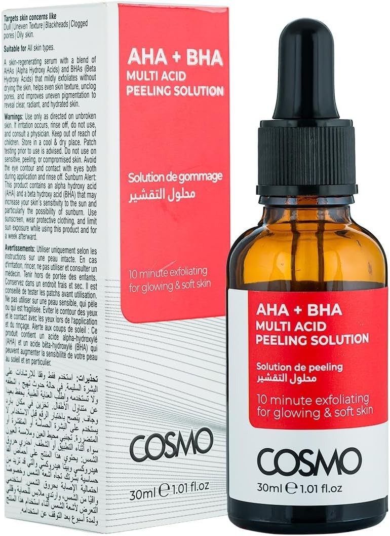 Cosmo AHA + BHA Multi Acid Peeling Solution For Glowing & Soft Skin 30ml