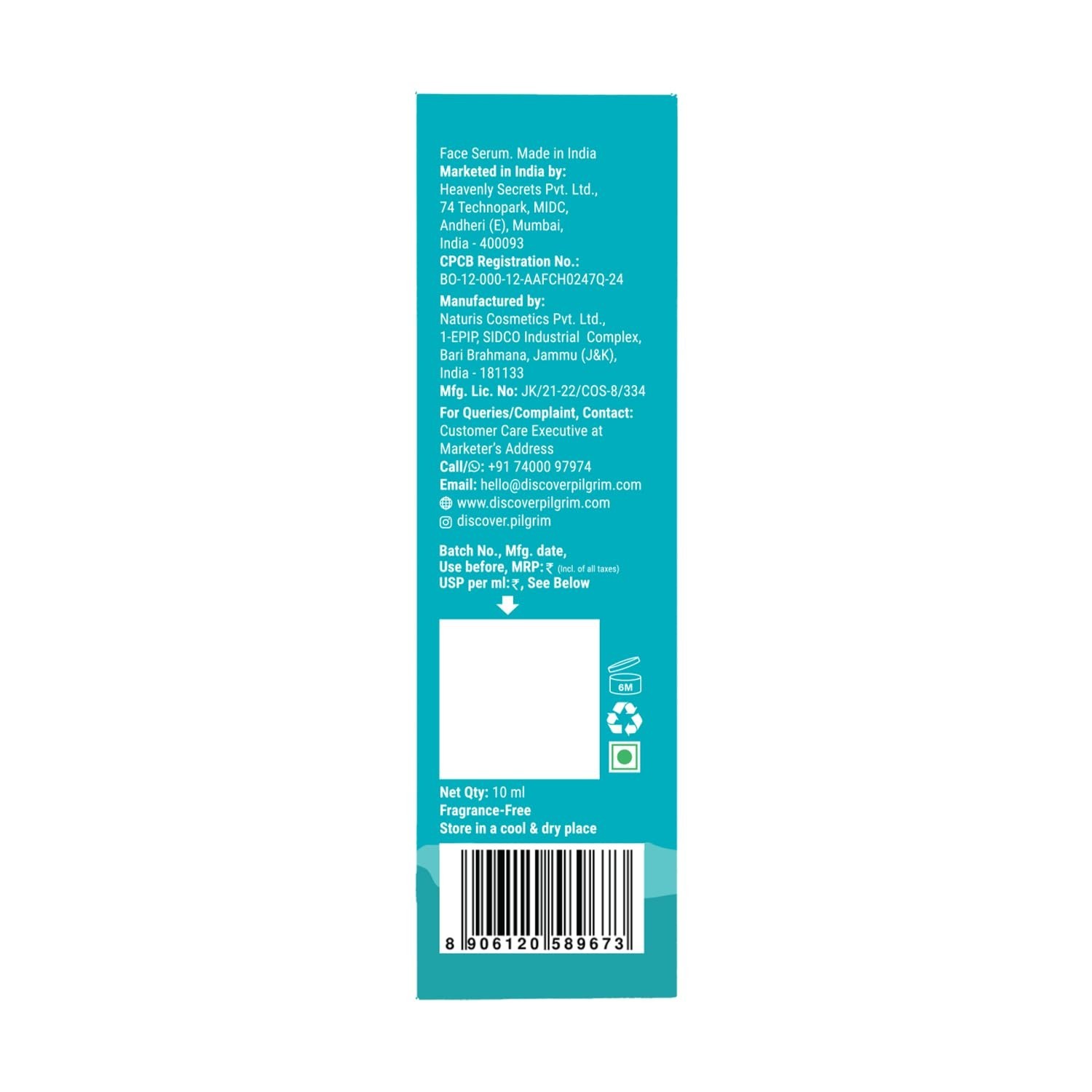 Pilgrim 10% Niacinamide Face Serum For Acne Marks 10ml