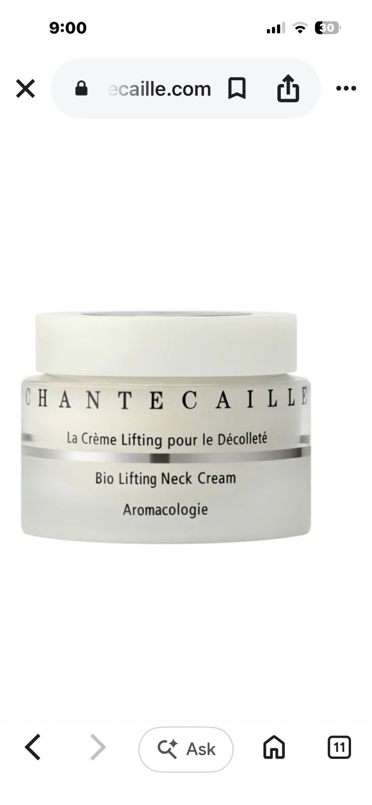 Chantecaille Bio Lifting Neck Cream Full Size No Box Sealed 50 ML 1.7 FL OZ