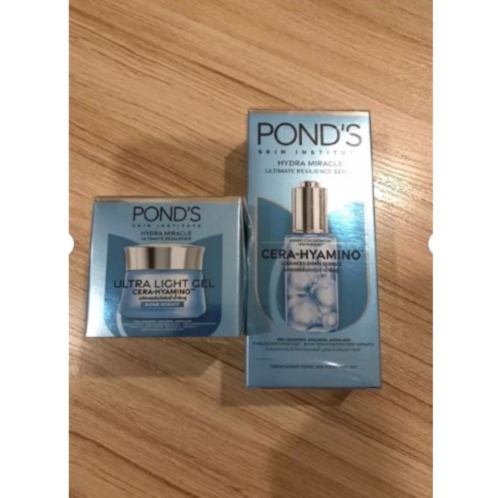 Pond’s Hydra Miracle Cera-Hyamino Real Set Serum Cream Gel Plumping Ultimate Res