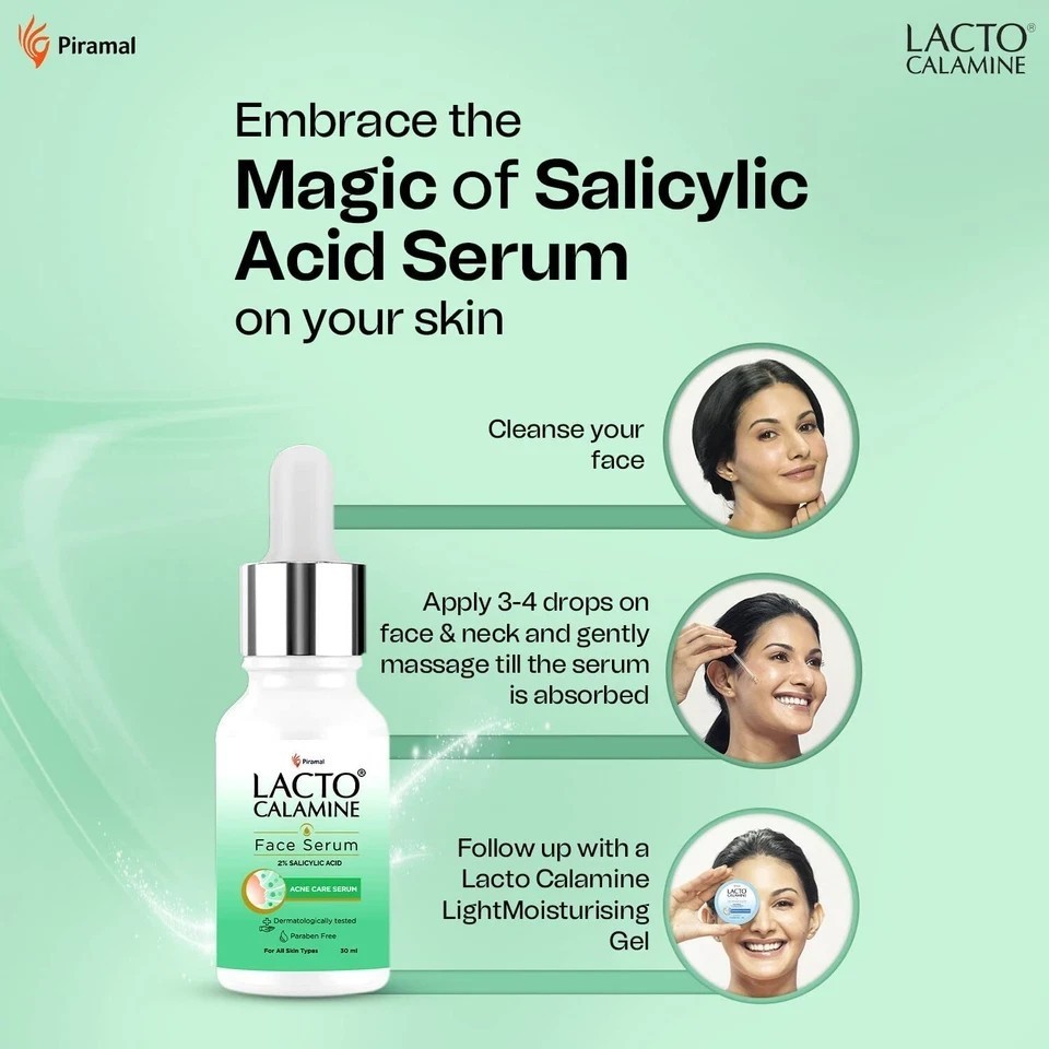 Lacto Calamine 2% Salicylic Acid Face Serum 30ml Each Pack Of 2