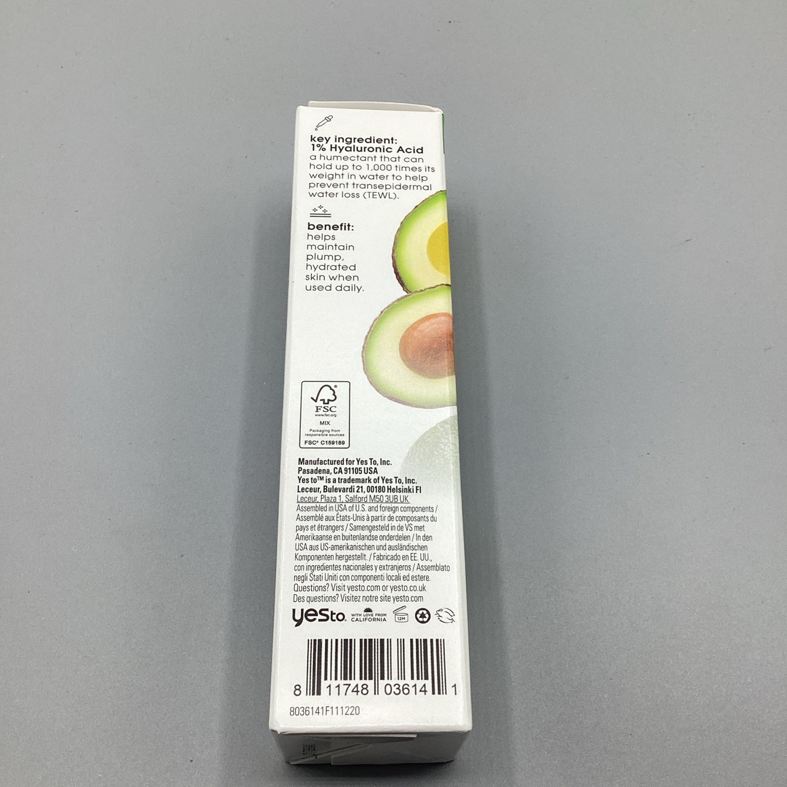 Yes To Avocado Fragrance Free Hyaluronic Acid Serum – .95 fl oz