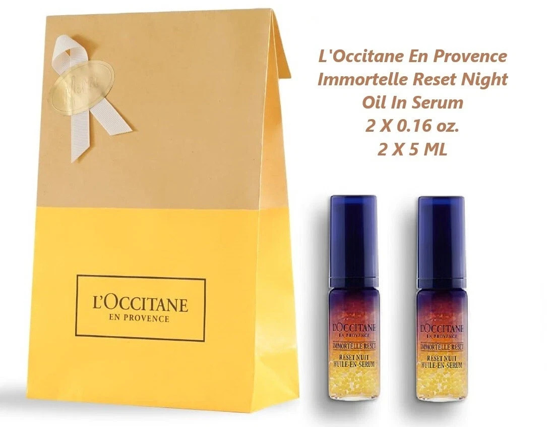 2 PC L’Occitane En Provence IMMORTELLE RESET NIGHT OIL IN SERUM 2 X 0.16 OZ NIB