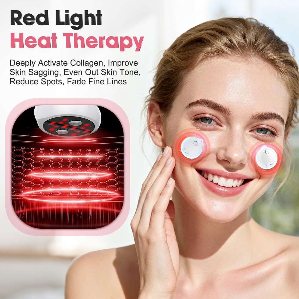 LED Microcurrent Red Light Therapy 2 in 1 Facial & Eye Beauty Massager Device
