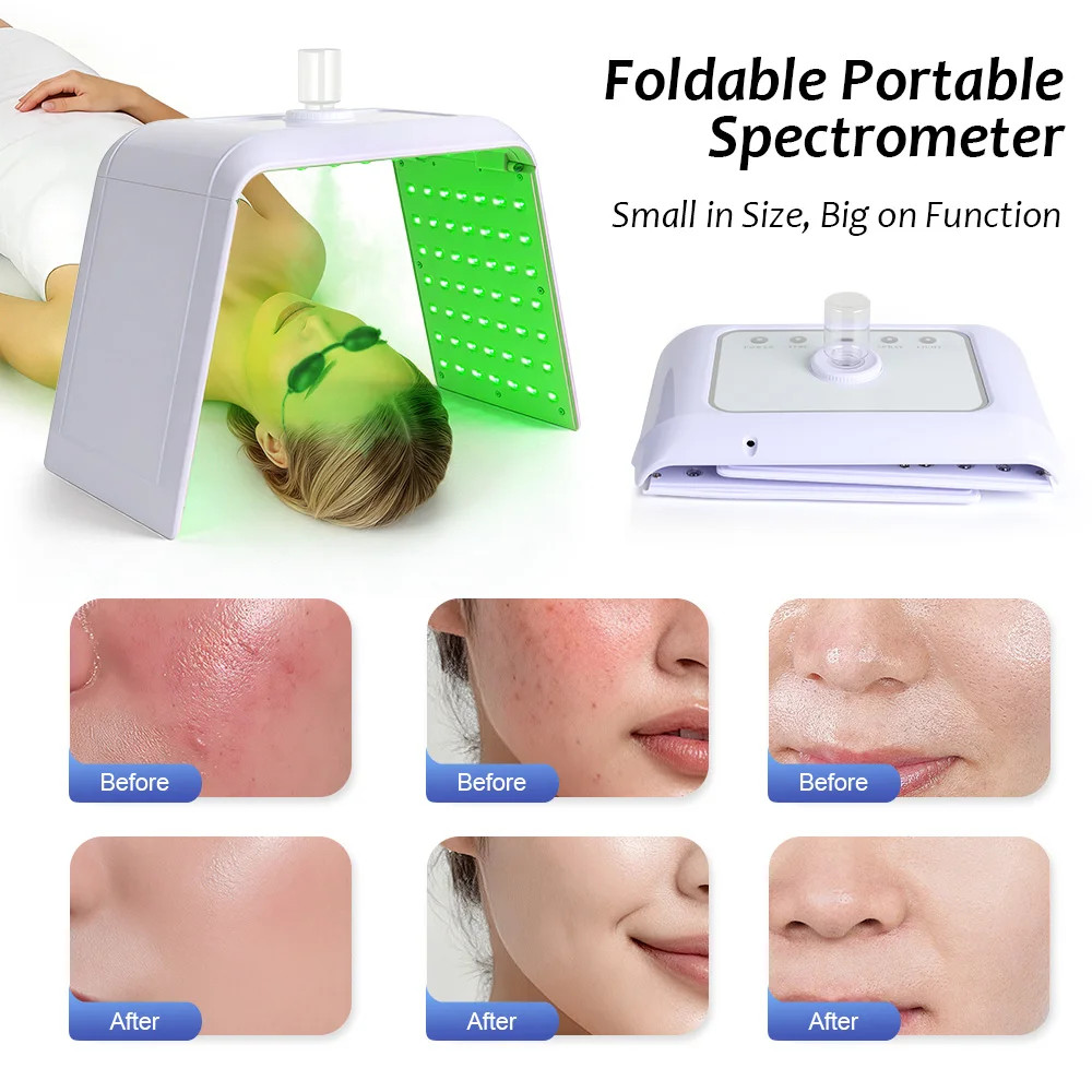 Foldable PDT LED Light Therapy Facial Steamer Redness Remover Skin Care Machine