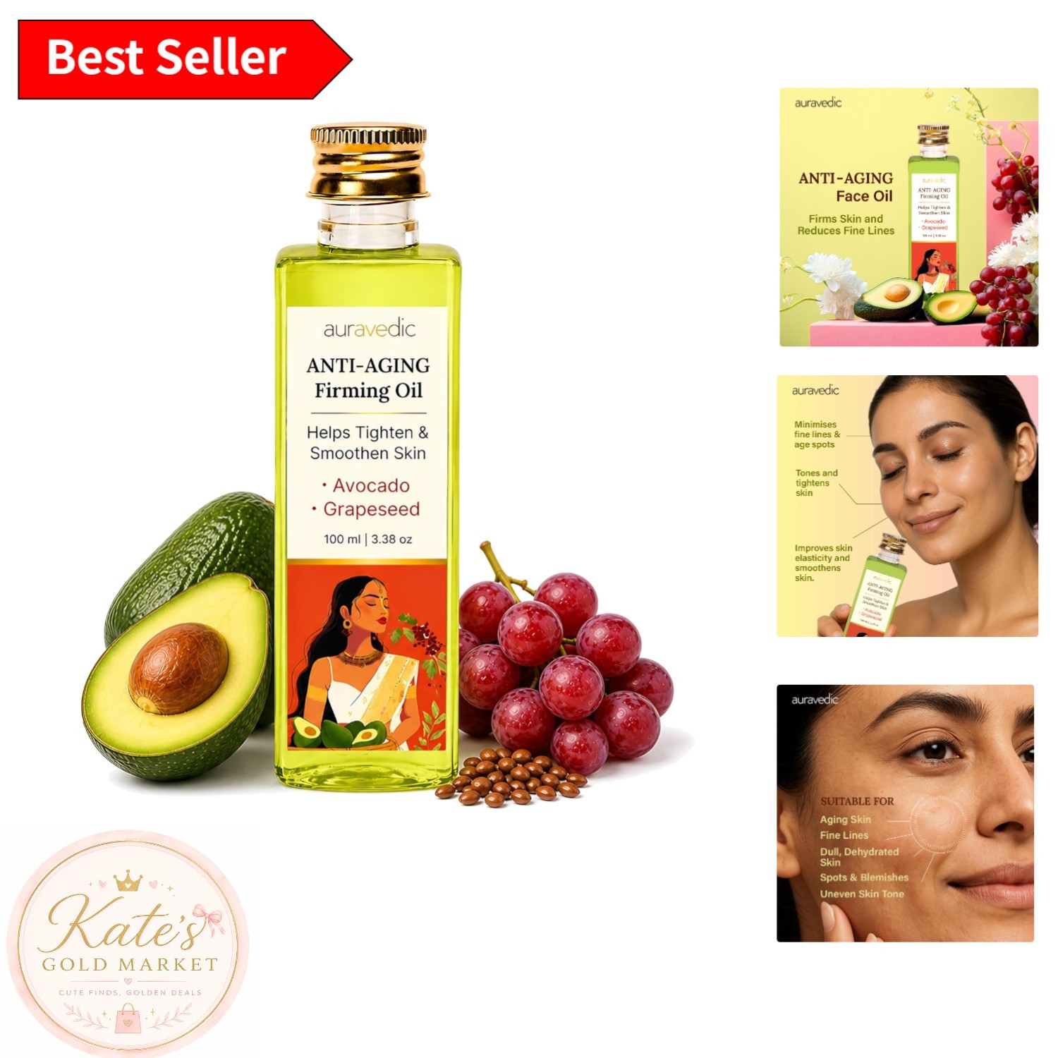 Youthful Radiance Anti-Aging Face Oil – Reduces Fine Lines & Improves Elasticity