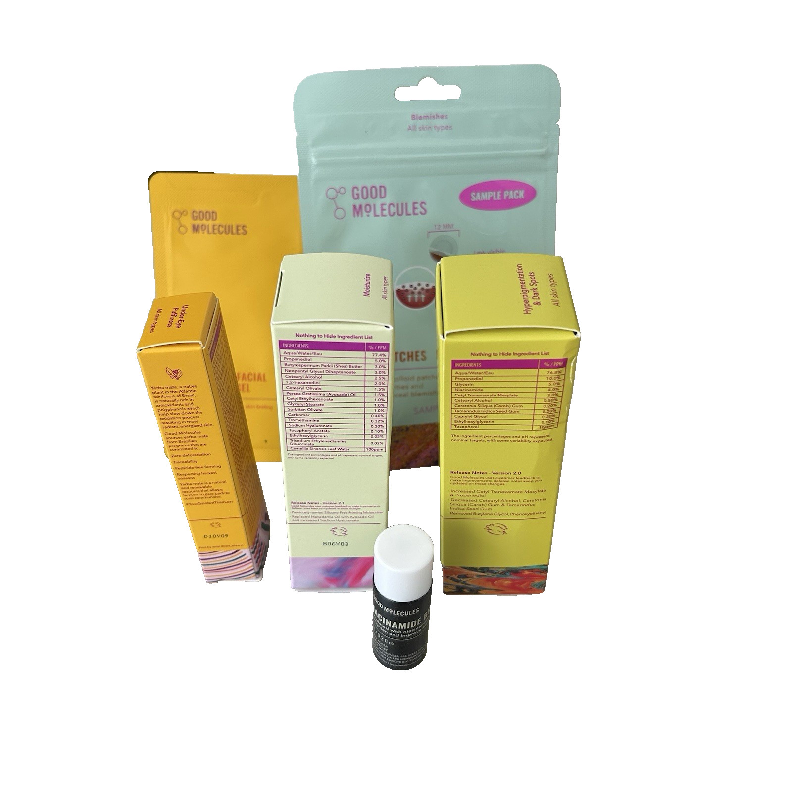 GOOD MOLECULES Toner, Serum, Moisturizer, Cleansing, Eye gel, Pimple Patches LOT