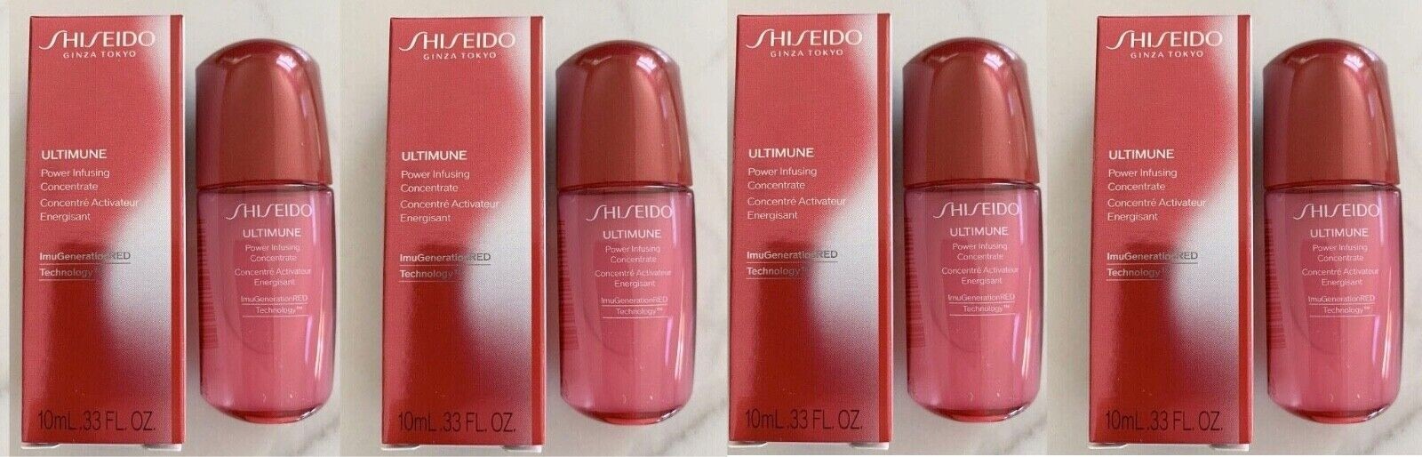 Shiseido Ultimune Power Infusing Concentrate 0.33 .33 oz 10 ml Travel set x 4
