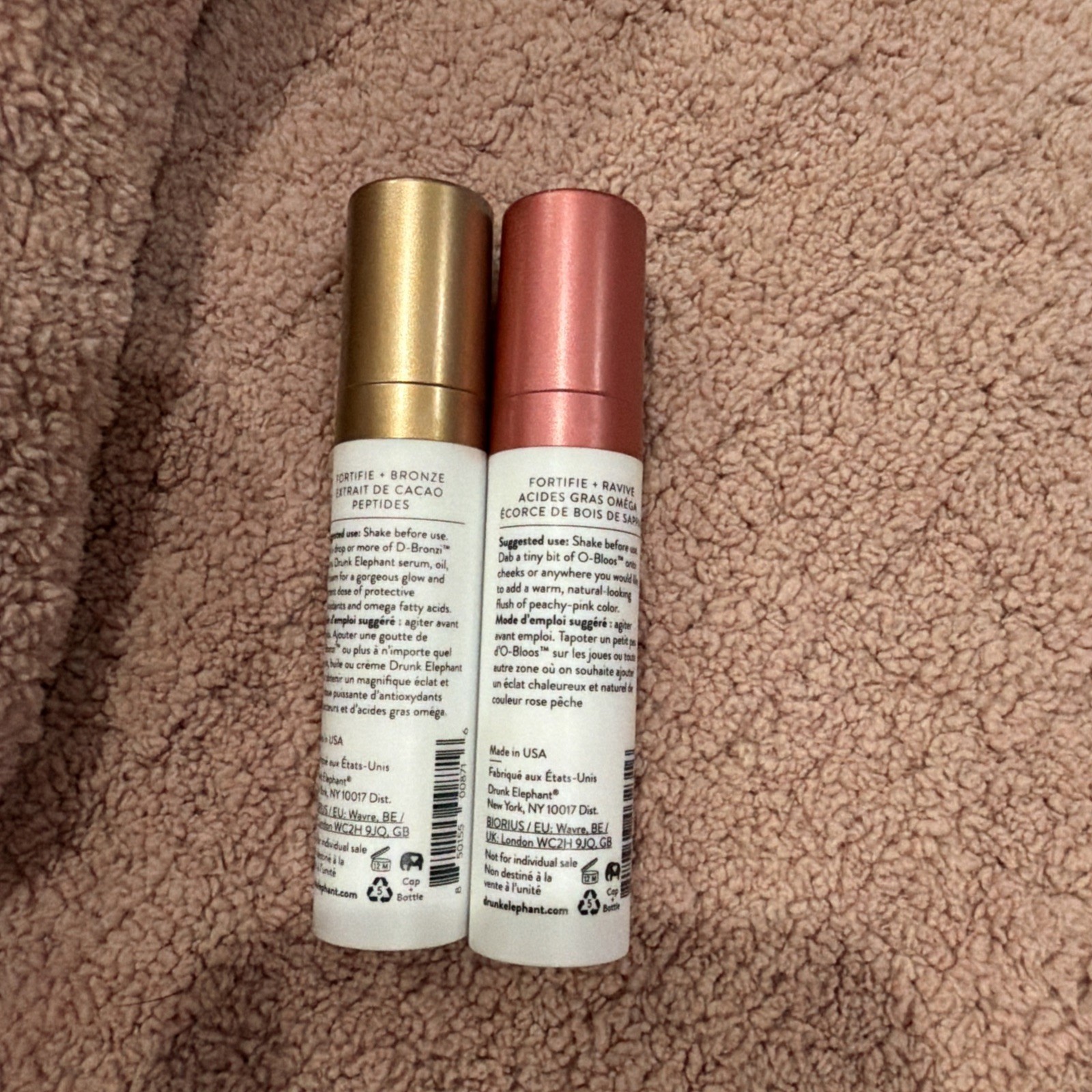 Drunk Elephant D-Bronzi Anti-Pollution Sunshine Drops & O-Bloos Rosy Drops .27