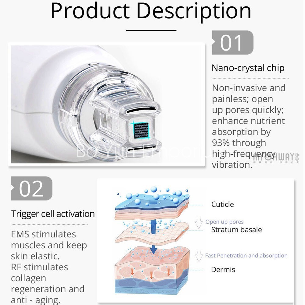 EMS RF No Needle Mesotherapy Gun Skin Care Machine for Face Lifting Anti Aging
