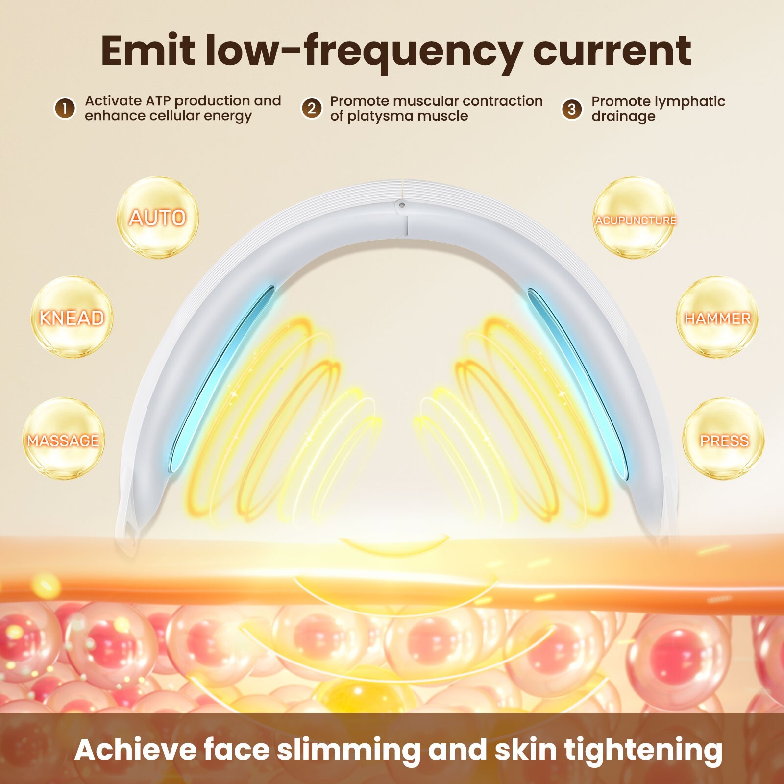 1/2PCS V-Face Massager Face-Lift Sliming Double Chin Reduce LED Photon Therapy