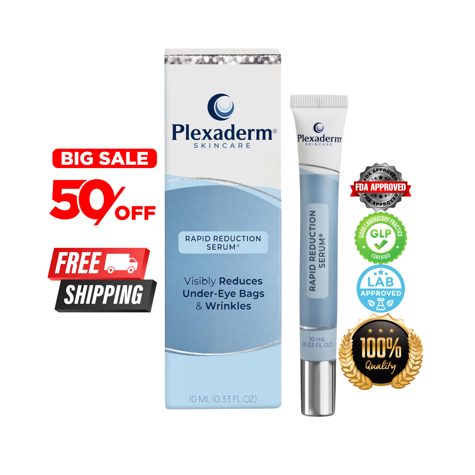 Rapid Reduction Plexaderm Eye Serum Reduces Under Eye Bags Dark Circles Wrinkles