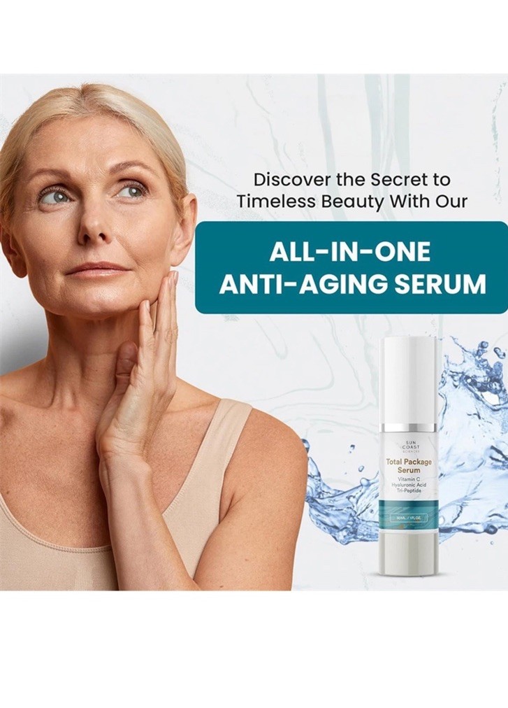 Sun Coast Science Total Package Serum, vitamin infused C, Hyaluronic Acid, 1 Oun
