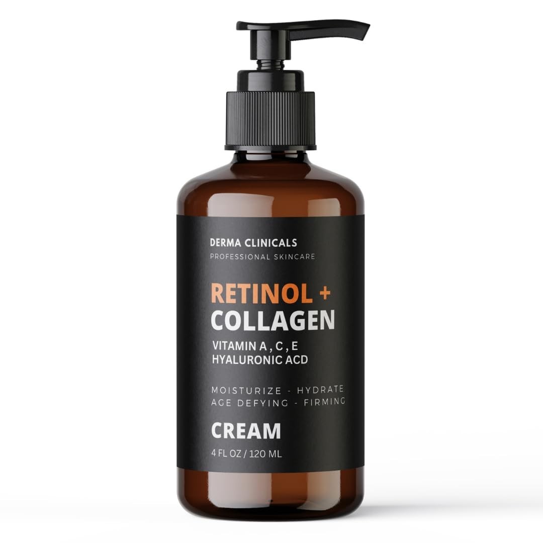 Retinol + Collagen, Hyaluronic Acid, Vitamin C AntiAging Wrinkle Serum Cream 4oz