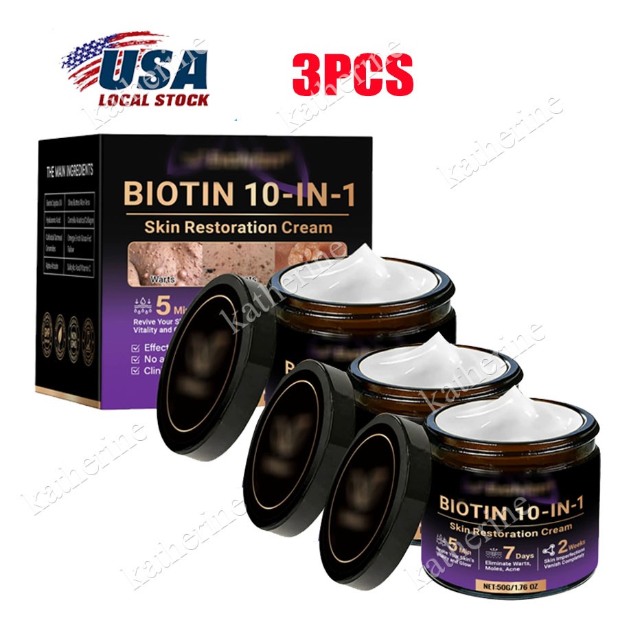 1-3PCS 10-in-1 Biotin Skin Restoration Cream, 2026 New Skin Treatment Cream ~US