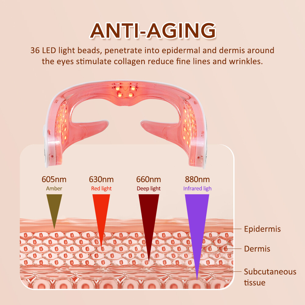 LED Red Light Therapy Eye Massager Device for Anti-Aging,Dark Circles & Wrinkles