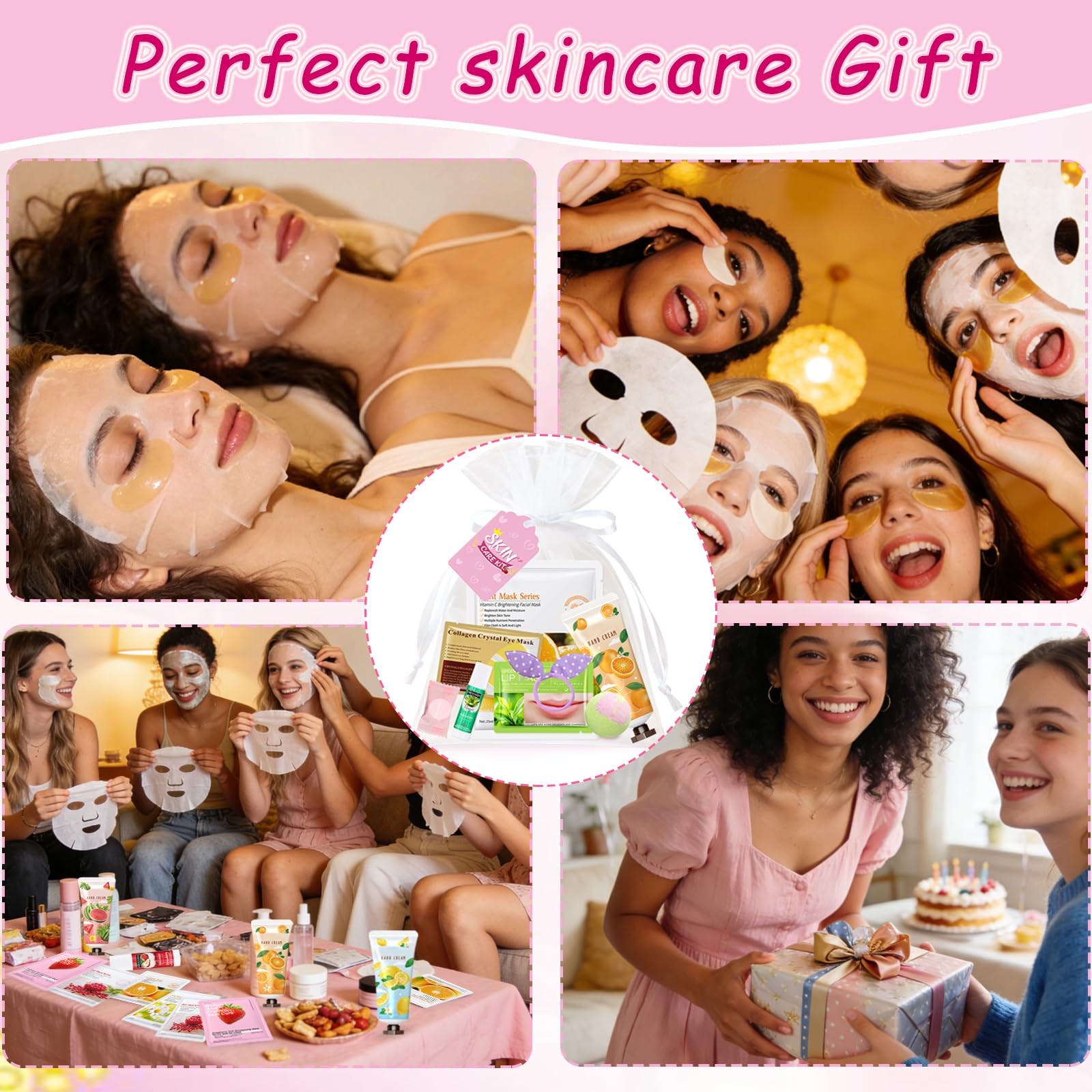 160 PCS Spa Party Supplies for Girls Women, Include Facial Mask, Hand Creams,…