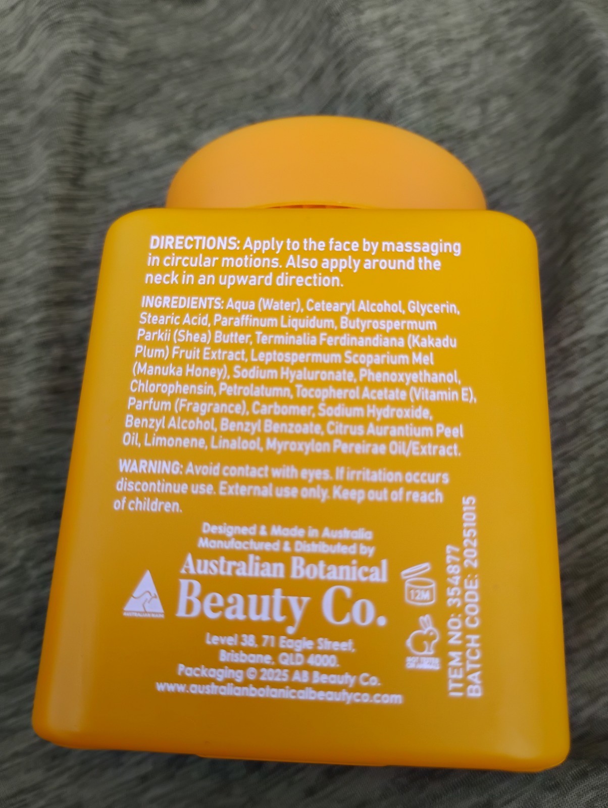 Stella & Cove Vitamin C, Manuka Honey & Hyaluronic Acid Face Cream 3.38 oz