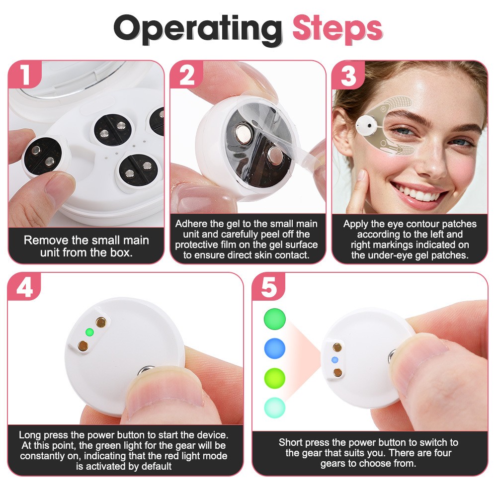 2IN-1 Electric Facial Eye Beauty Massager Micro-current Red Light Massage Device