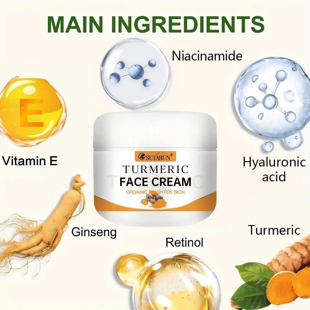 Turmeric Face Cream – Anti-Aging & Brightening, Oil-Free Moisturizer 100g