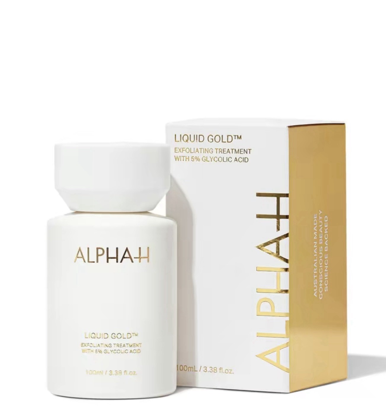 Alpha-H Liquid Gold Exfoliating Treatment 5% Glycolic Acid Brighten, 3.38fl Oz