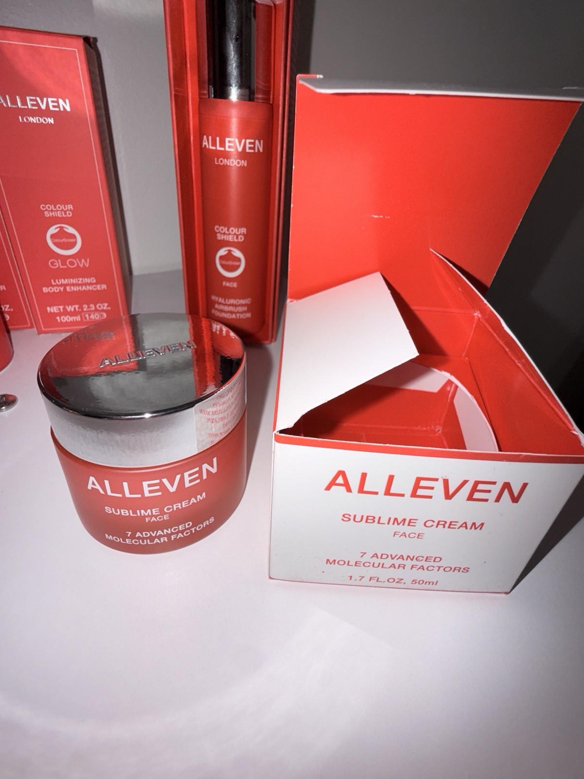 LOT 6 ALLEVEN LONDON Body Tint, Enhancer, Oil, Sublime Face Cream NEW FULL SIZE