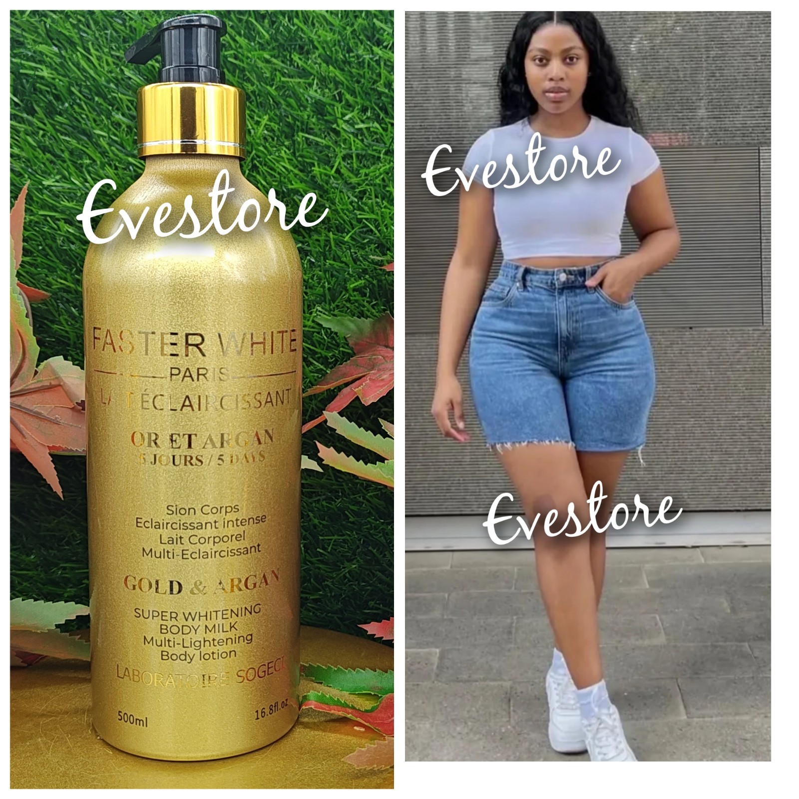 X2. FASTER WHITE ARGAN Super Whitening Body Lotion 500ml X 1 Bottle 👌