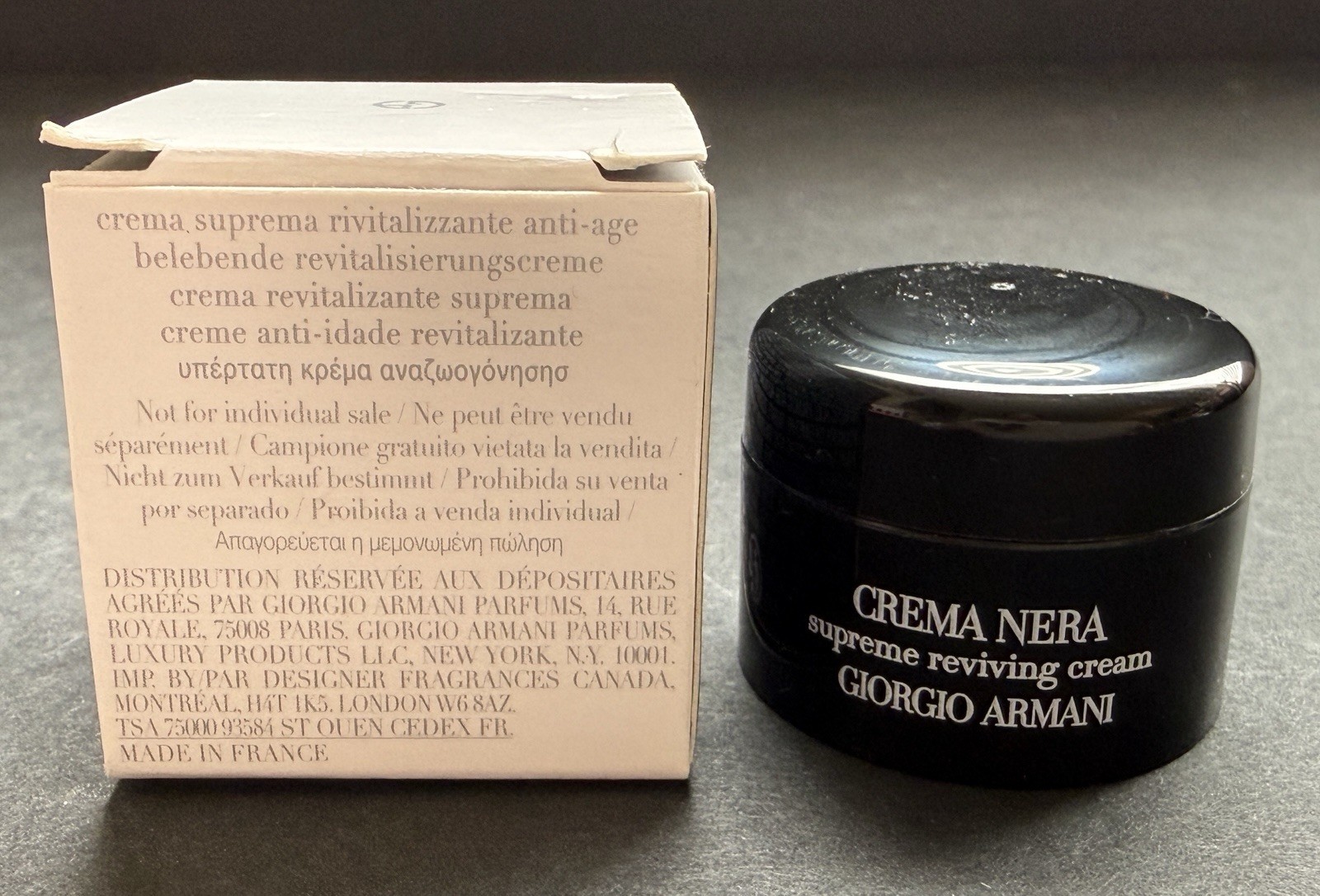 Giorgio Armani Crema Nera Supreme Reviving Cream 5ml 0.16oz Travel Size MINI NIB