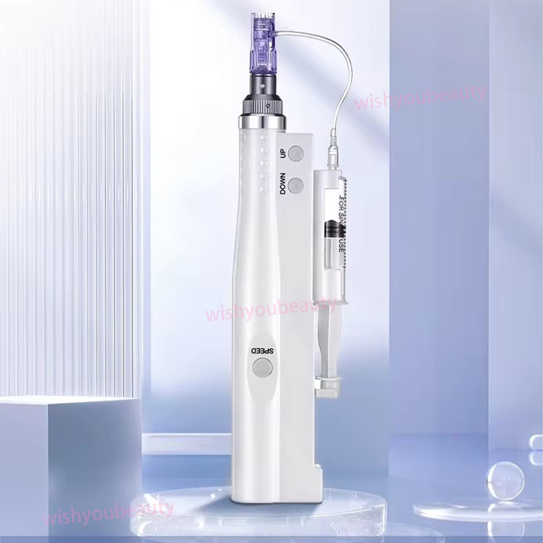 Micro Pen Mesotherapy~Gun With 10Pcs 12Pin Replacement Needles Cartridges Tips