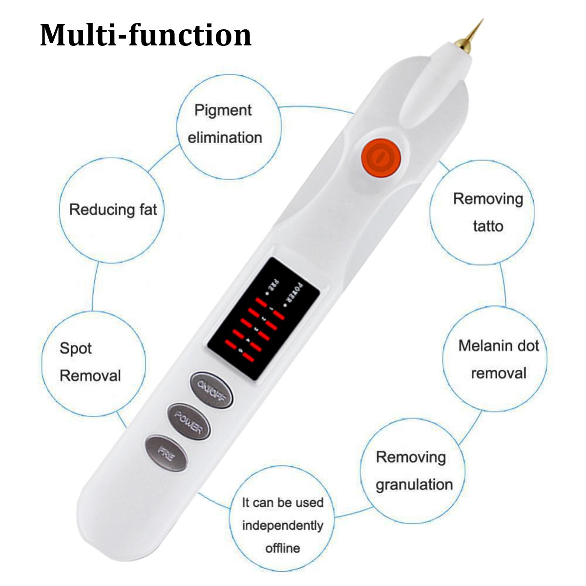 1Pcs Fibroblast Beauty Plasma Pen Scar Freckle Mole Spot Removal Device – White