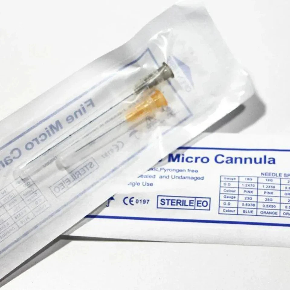 Sterile Package Disposable 18G-30G Cannula with Puncture Blunt Tips Components