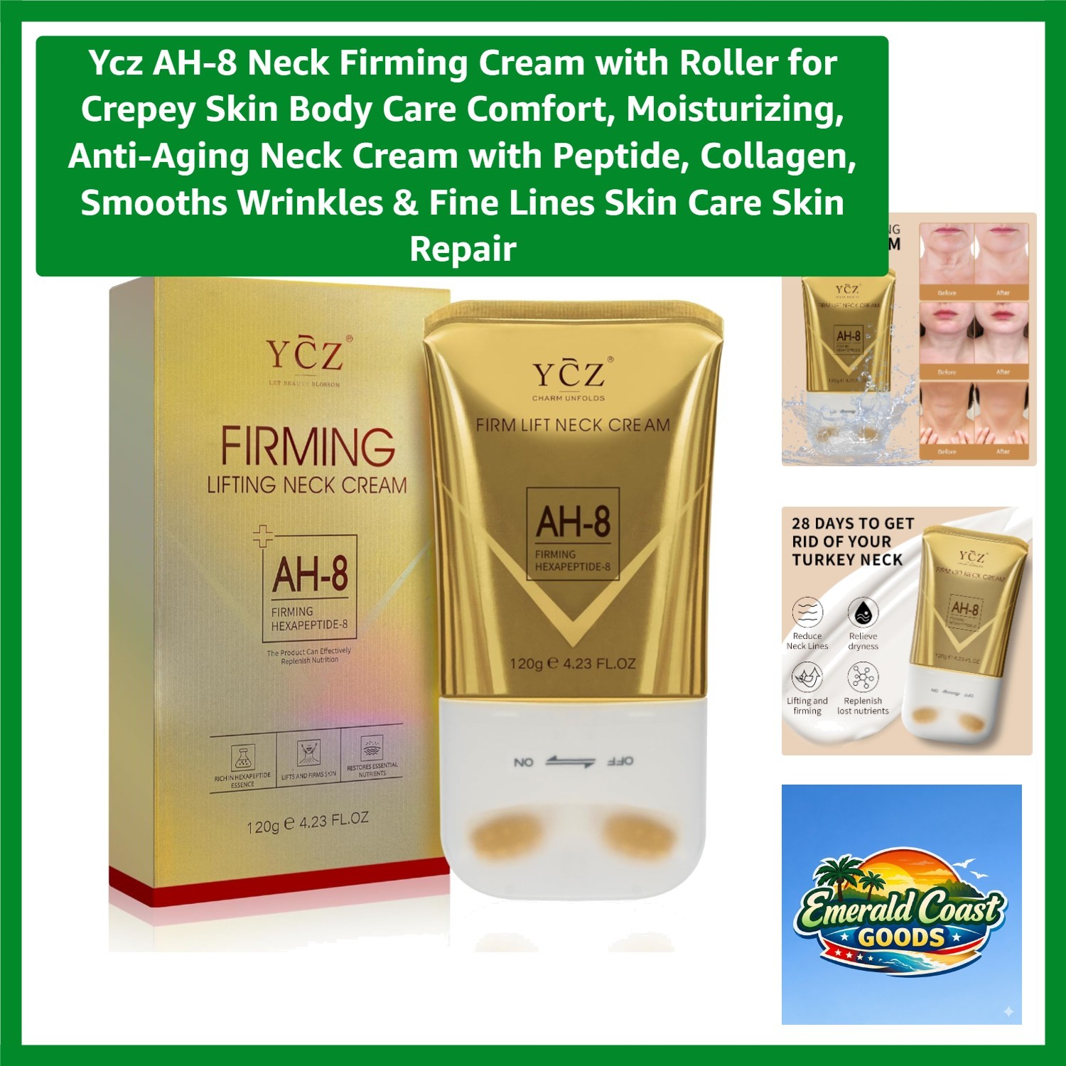 Aromatherapy Neck Firming Lotion with Rollerball – Hydrate & Lift – 4.23 Fl Oz