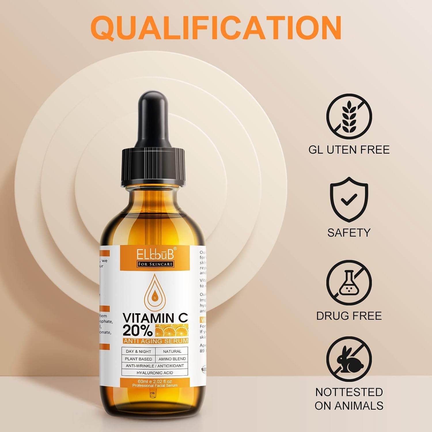Premium 20% Vitamin C Serum For Face with Hyaluronic Acid, Retinol & Amino Acids