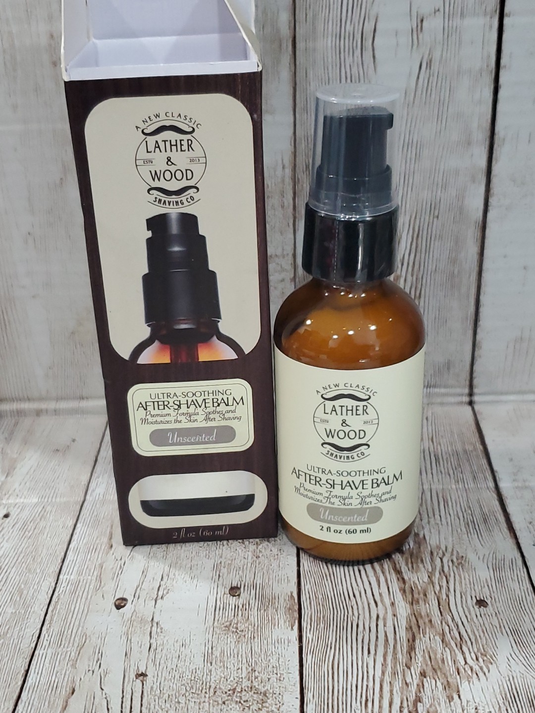 Lather & Wood After-Shave Balm & Moisturizer – 2 oz New Unscented