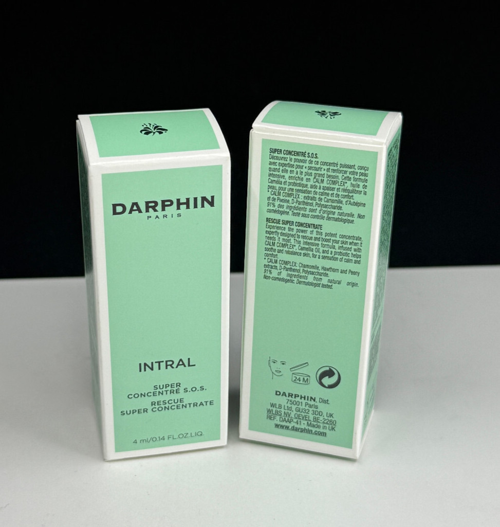 DARPHIN Intral Rescue Super Concentrate travel size LOT OF 2 0.14 oz each NIB
