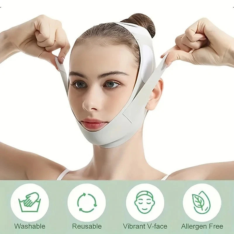 Graphene V-Shape Face Lift Band – Adjustable Double Chin Reducer, Breathable
