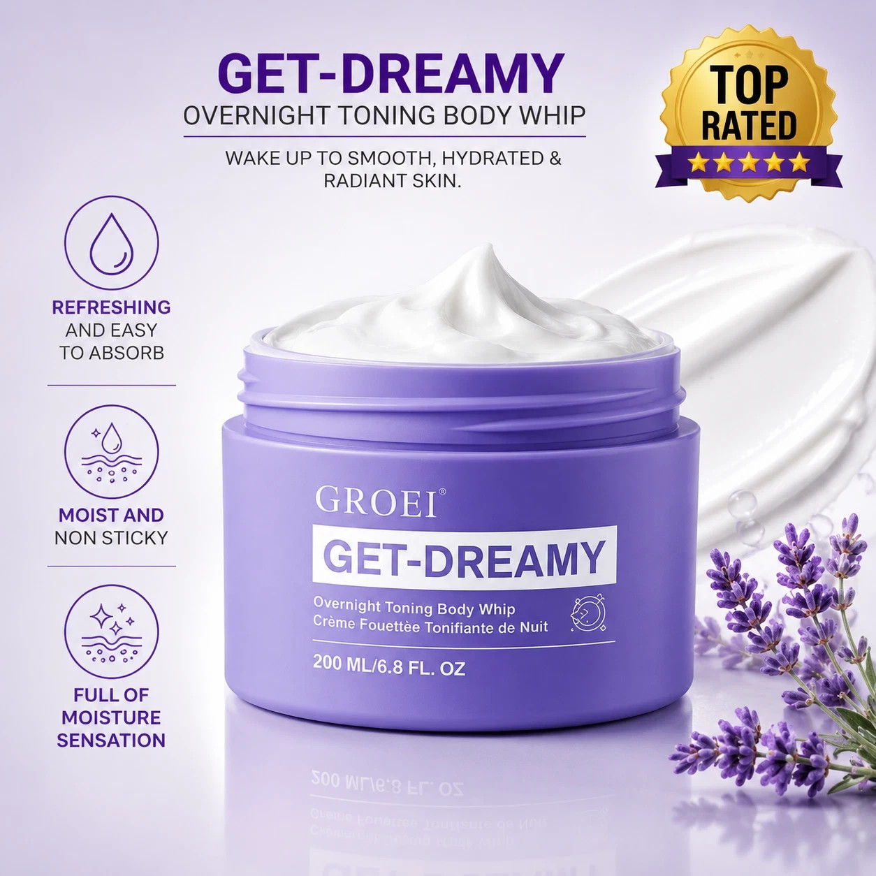 Groei Get-Dreamy Overnight Toning Body Whip – 6.8 fl oz/200 ml – New Sale