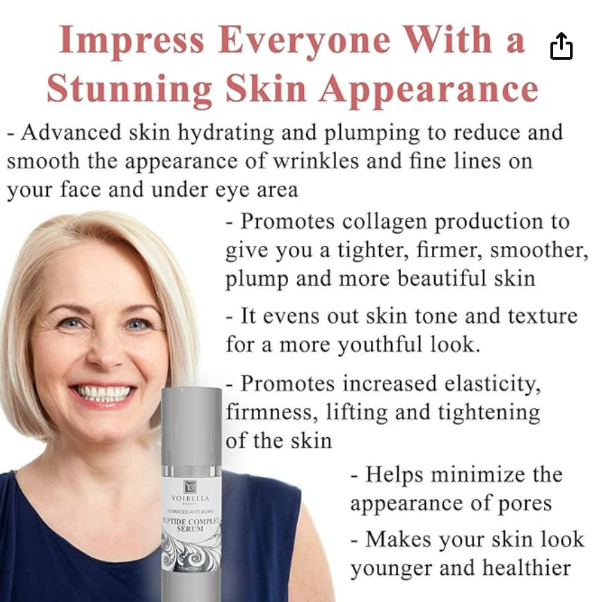 Peptide Complex Serum For Face & Collagen Support – Natural & Organic Anti Aging