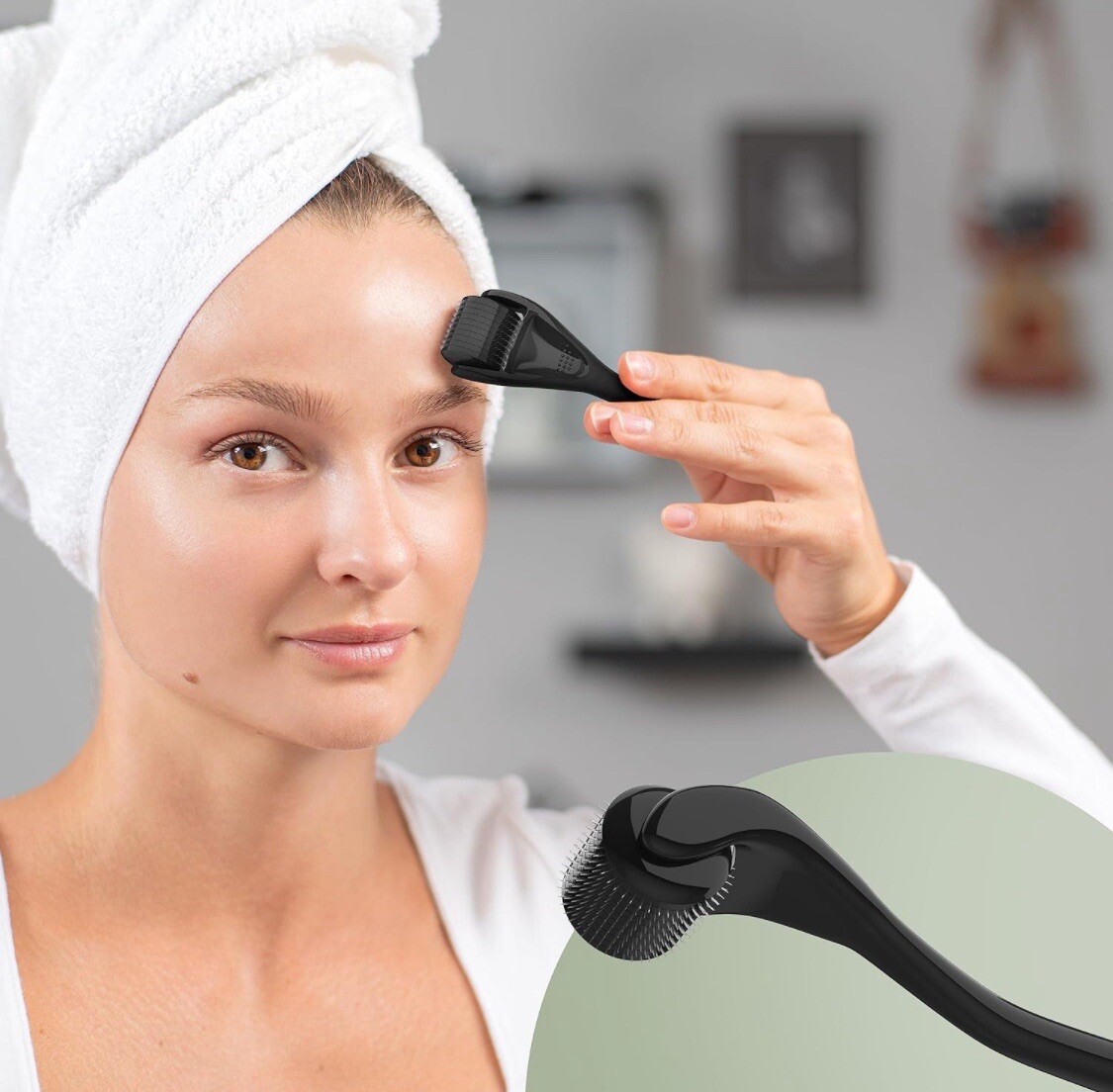 Hair Skin Beard Mustache Activator Beard & Hair Growth Derma Roller Micro Needle