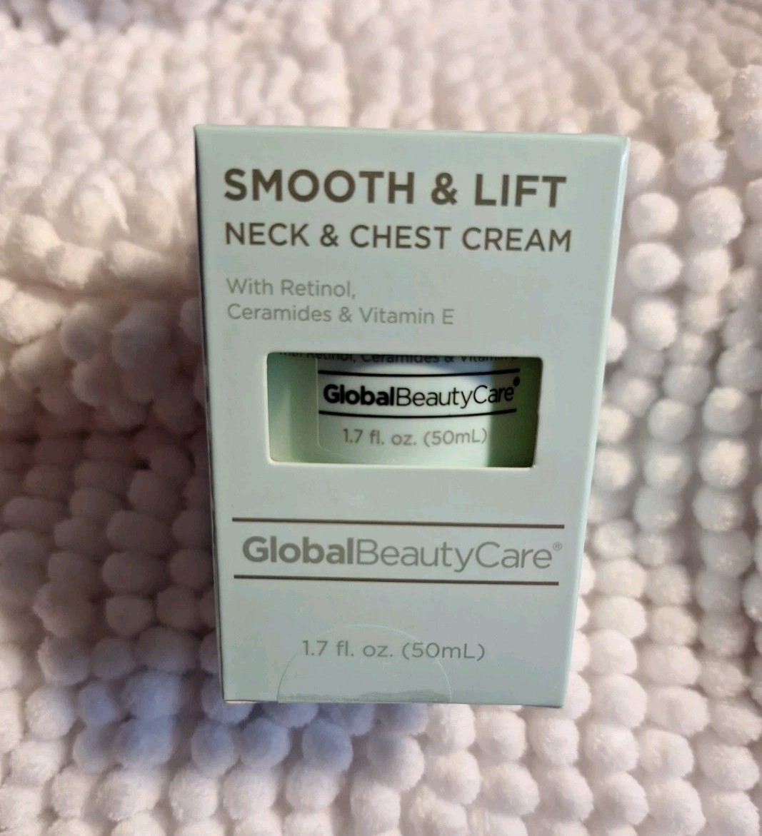 Global Beauty Care Smooth & Lift Neck & Chest Cream 1.7 floz (2) Jars Sealed Box