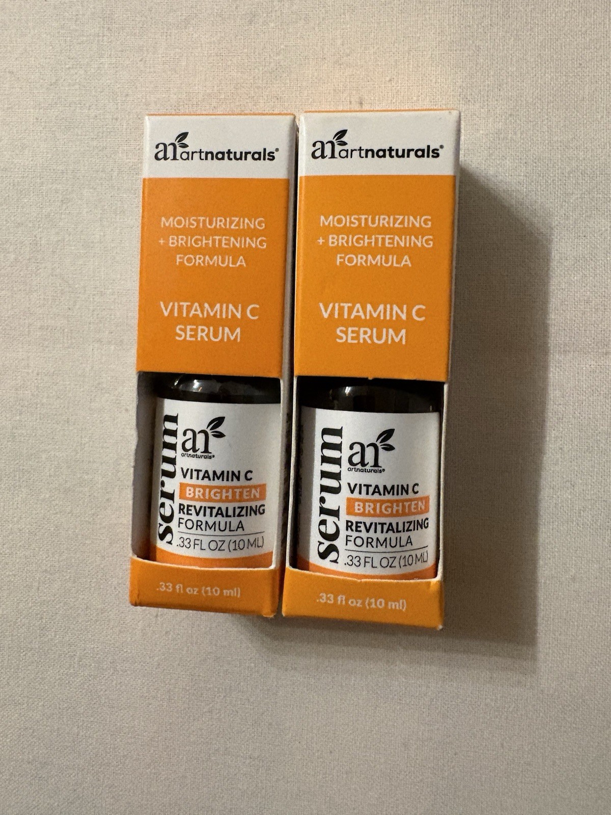 Lot 2 ARTNATURALS Vitamin C Moisturizing + Brightening Serum Formula 0.33 oz ea.