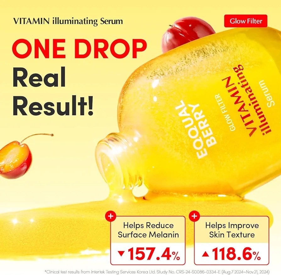 EQQUALBERRY Vitamin Illuminating Serum Bakuchiol Plumping Face Serum 30ml
