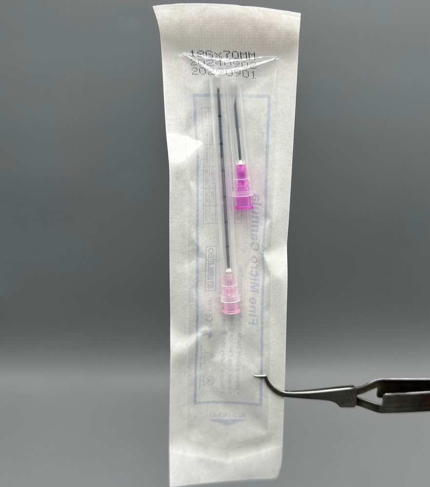50Pcs Disposable Sterile Micro Cannula with Puncture Blunt Tip for Acid Fillers
