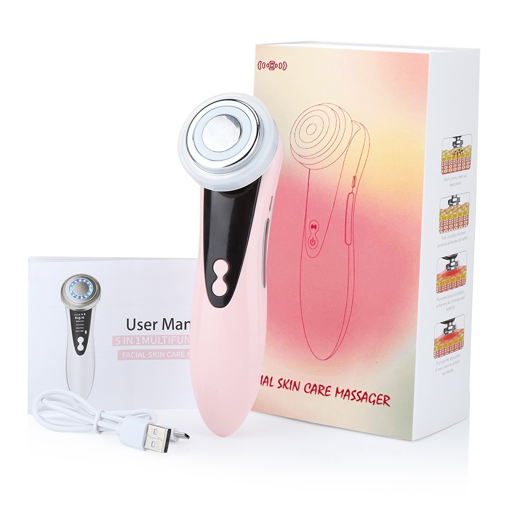 5 in 1 Face Massager Anti Aging LED Photon Therapy Beauty Device Firming Lifting