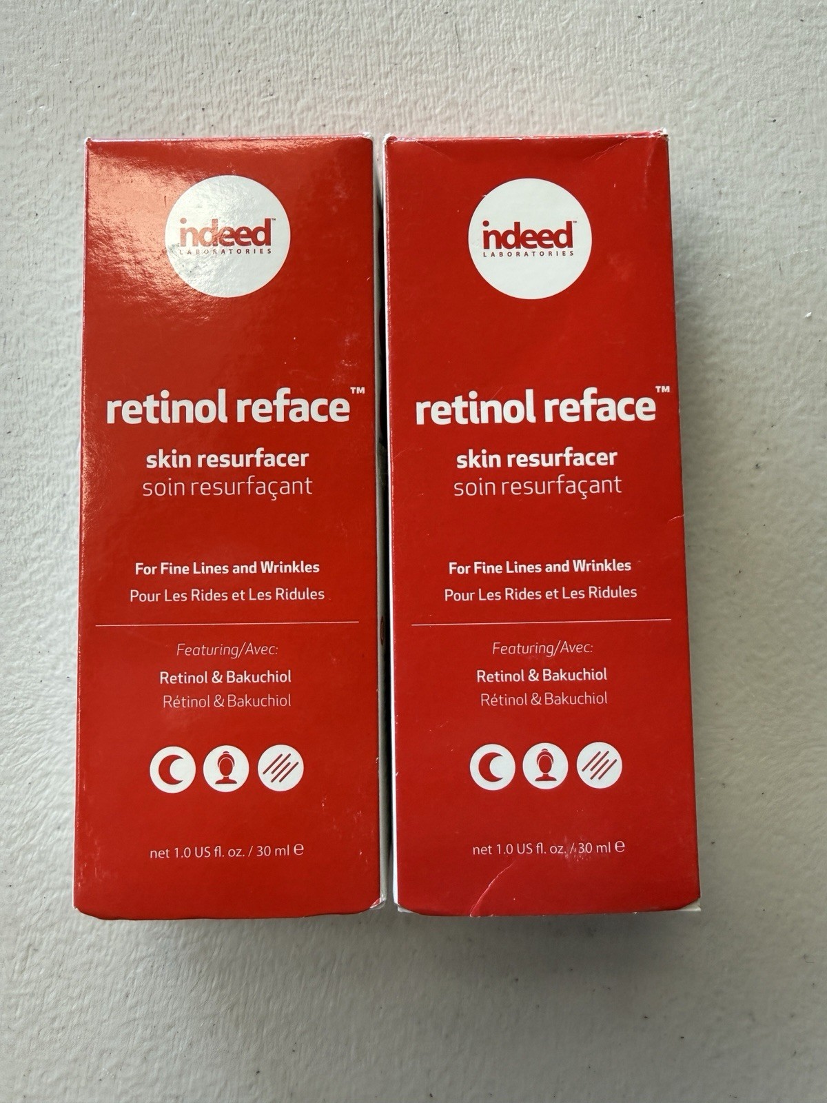 2 X Retinol Reface Skin Resurfacer Indeed Labs~ 1 Fl Oz Fine Lines Wrinkles
