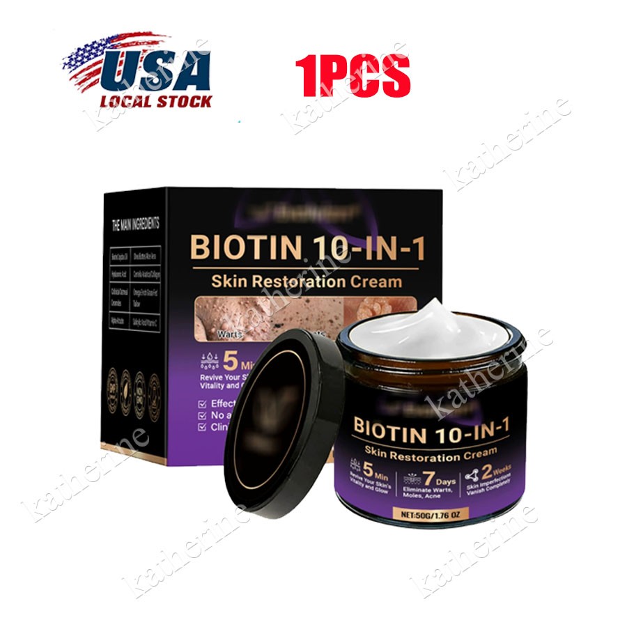 1-3PCS Biotin 10-in-1 Skin Cream Moisturizer Collagen For All Skin Types ~20%OFF